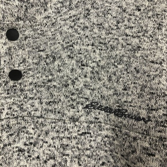 Eddie Bauer Men's Size XX-Large Grey Fleece Lined Knit Partial Snap Pullover - Picture 4 of 12